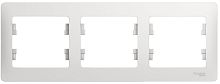 Рамка горизонтальная Systeme Electric Glossa 3-м. белый картинка